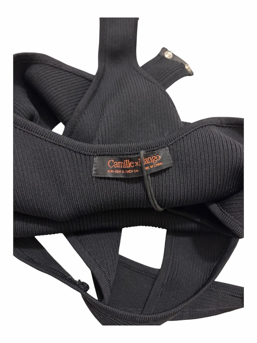 Mango Black Ribbed Halter Bodysuit - Picture 3 of 3
